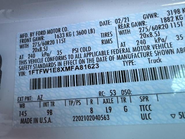 2021 Ford F-150 Platinum 4WD SuperCrew 5.Box