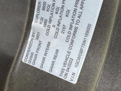 2022 Chevrolet Express Cargo 2500 RWD 2500 155"