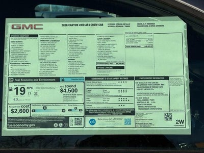 2026 GMC Canyon 4WD Crew Cab AT4